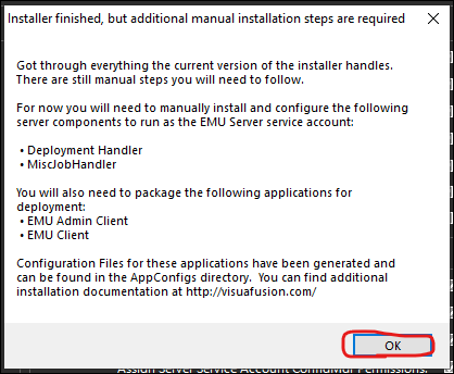 Server Installer Finished