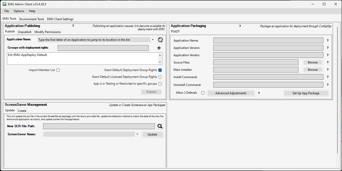 EMU Admin Client Screenshot